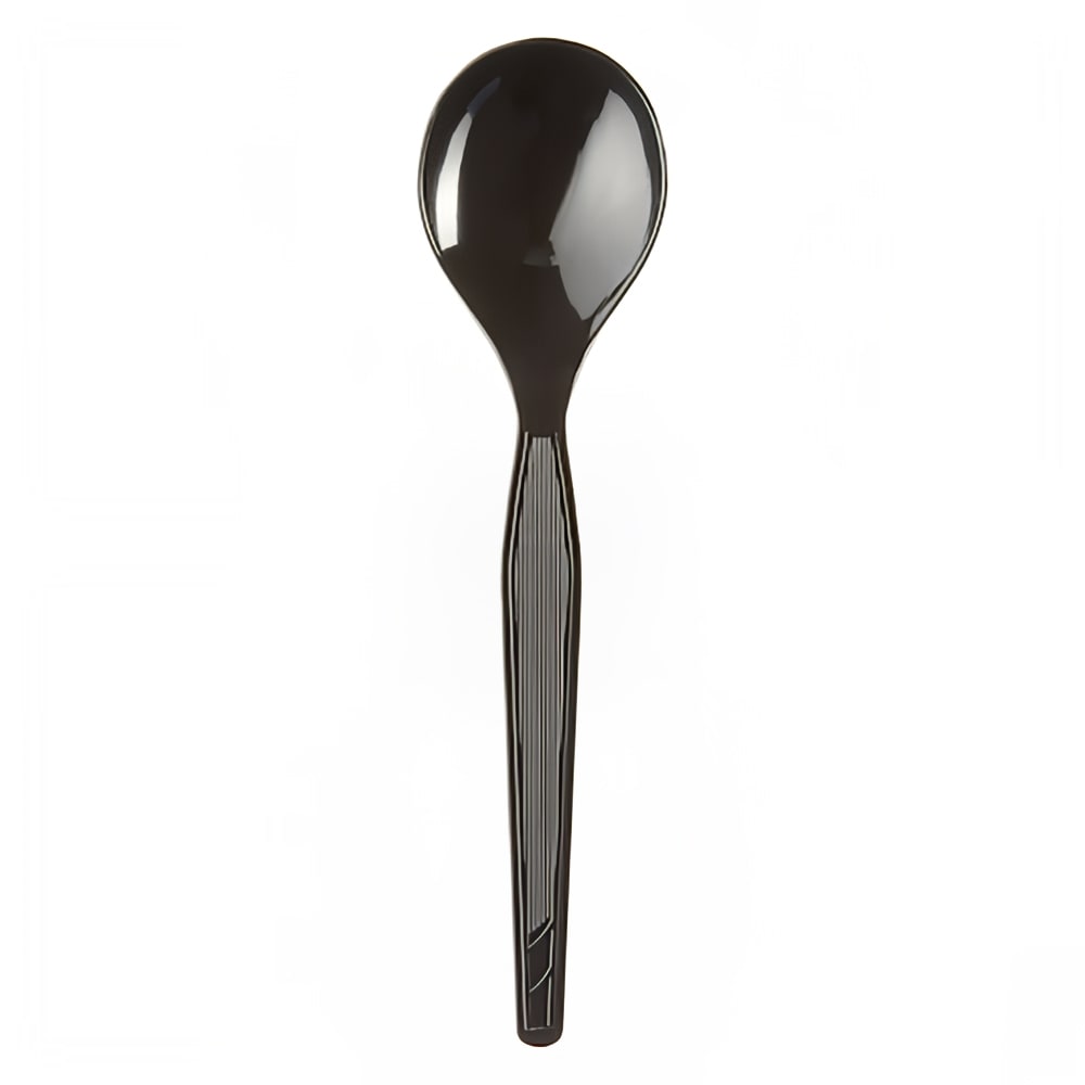 Dixie SH517 5 3/4" Heavy Weight Disposable Soup Spoon - Polystyrene, Black