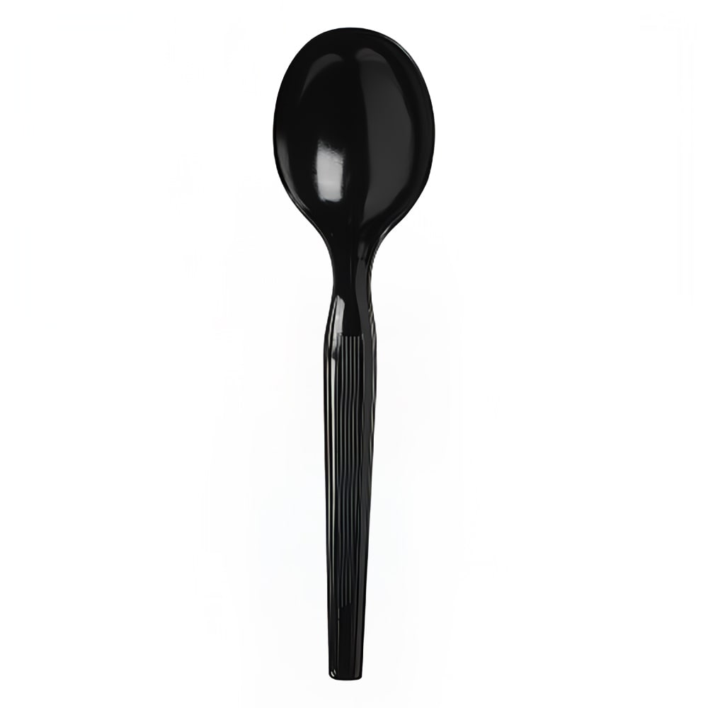 Dixie SM517 5 3/4" Medium Weight Disposable Soup Spoon - Polystyrene, Black