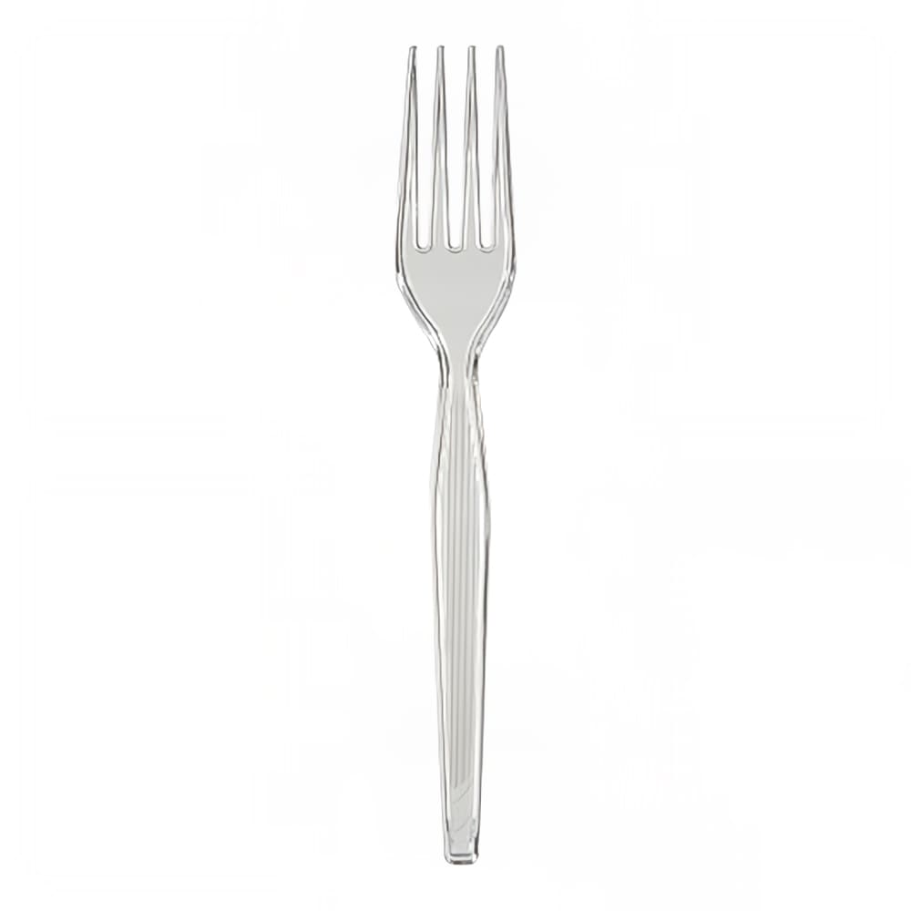 Dixie FH017 7 1/8" Heavy Weight Disposable Fork - Polystyrene, Clear