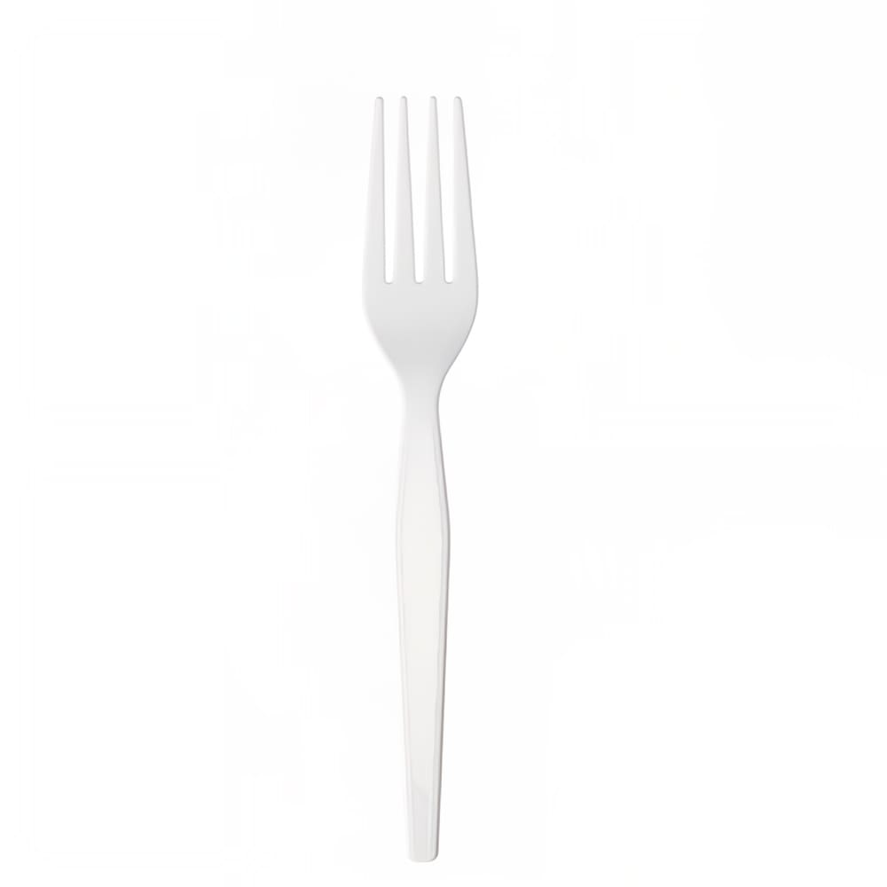 Dixie FH217 7 1/8" Heavy Weight Disposable Fork - Polystyrene, White