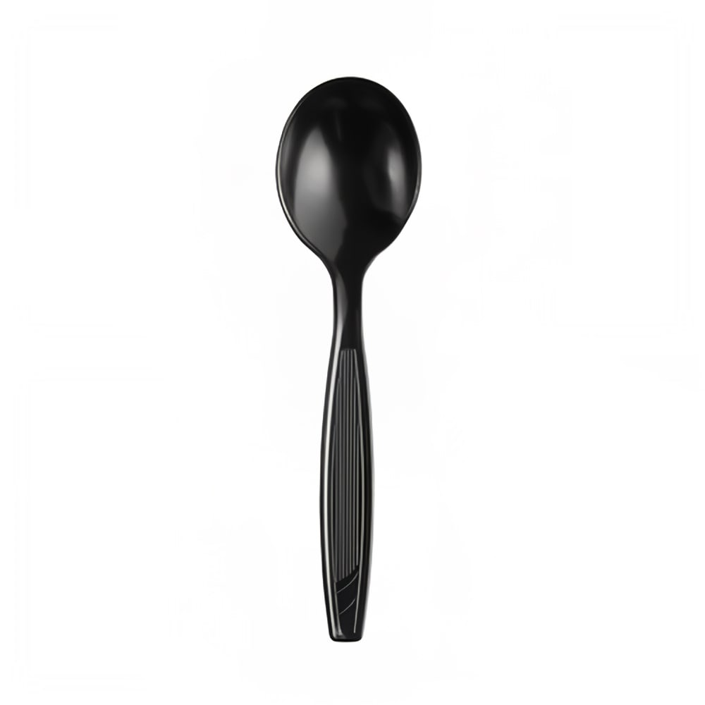 Dixie SH53C7 5 3/4" Heavy Weight Disposable Soup Spoon - Polystyrene, Black