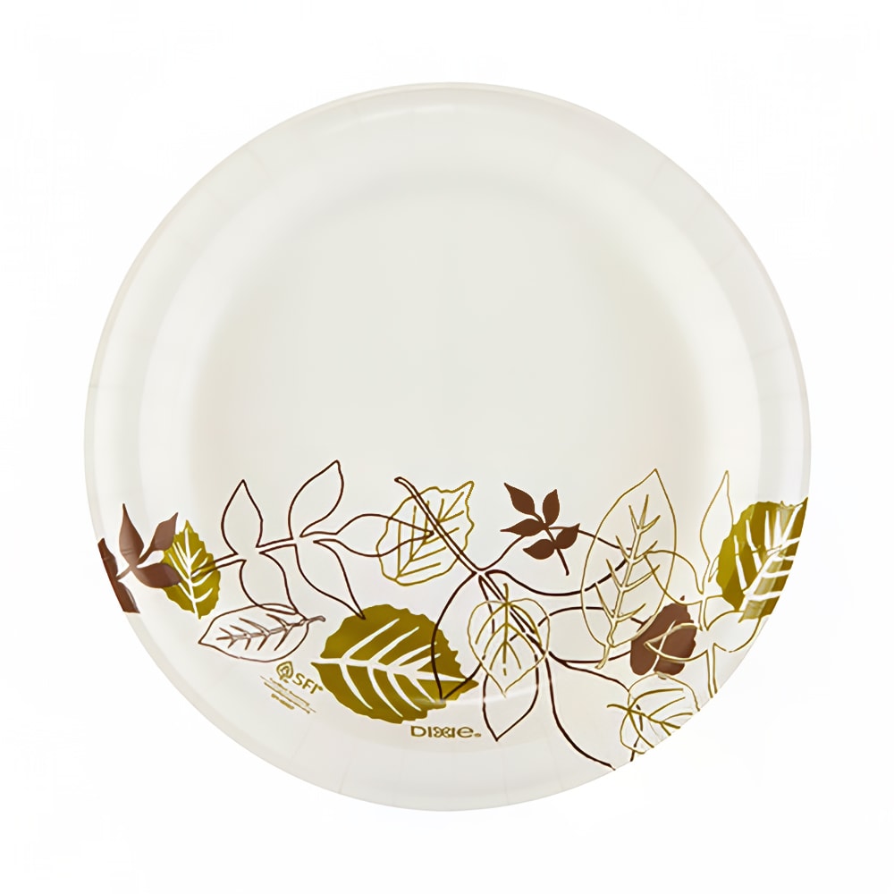 Dixie UX9PATH 8 1/2" Disposable Plate - Medium Weight, Paper, White
