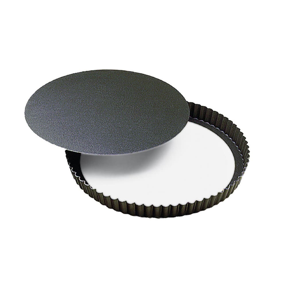 Louis Tellier 11" Round Fluted Tart Mold w/ Removable Bottom - Non Stick Steel (226440)