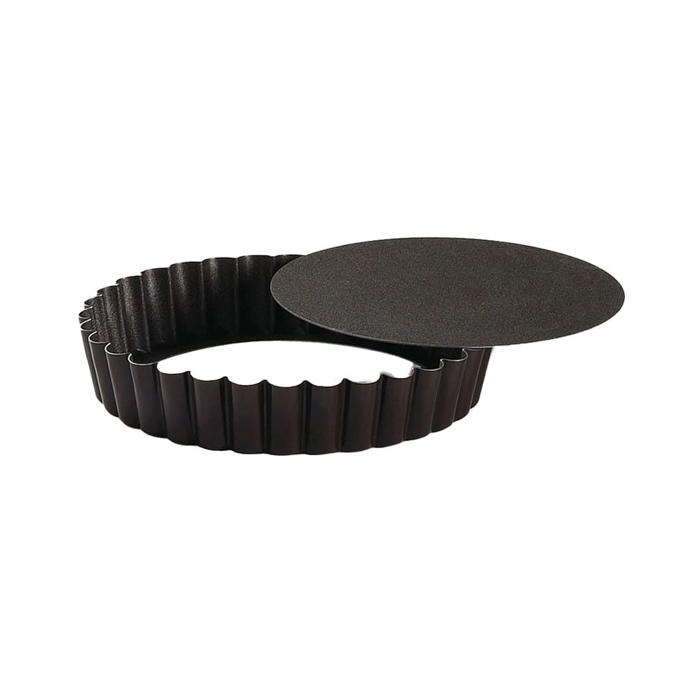 Louis Tellier 5 1/2" Round Fluted Tartlet Mold w/ Removable Bottom - Non Stick Steel (293490)