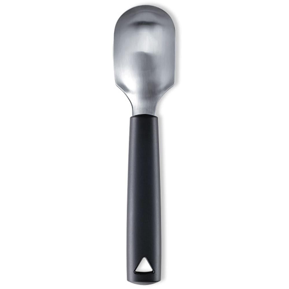 Louis Tellier 7" Frosted Fruit Spoon - Stainless Steel w/ Black Plastic Handle (728206002)