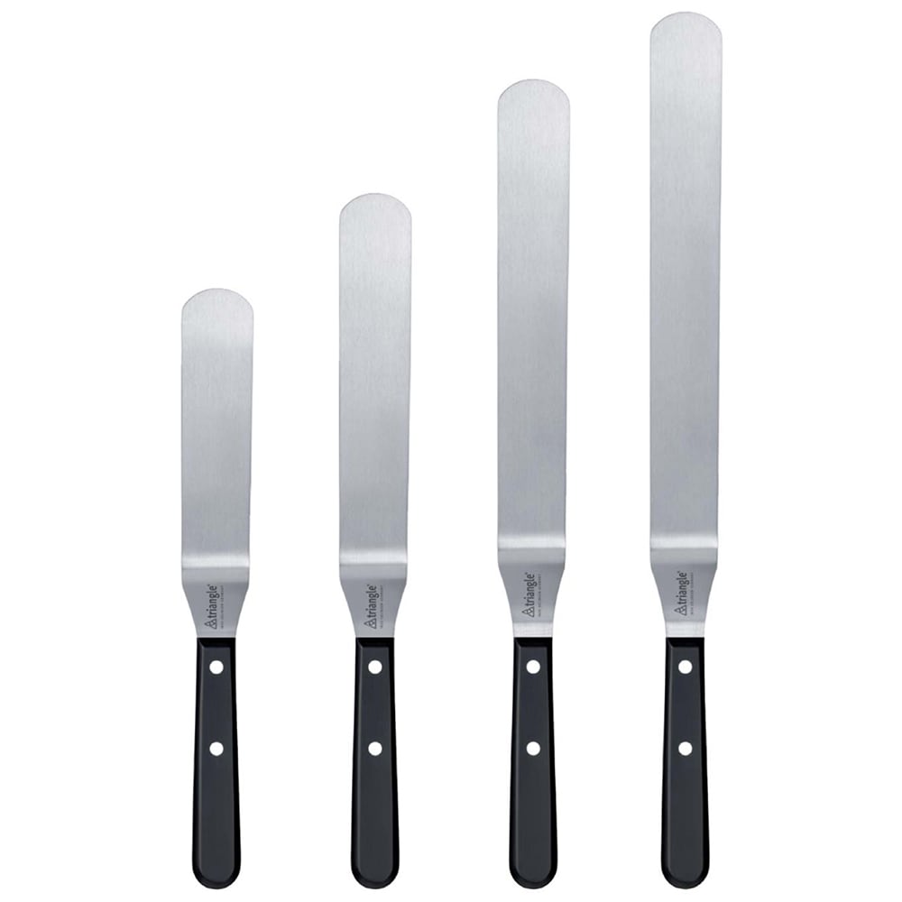 Louis Tellier 6" Offset Decorating & Icing Spatula Stainless Steel Blade & Black Plastic Handle (735111500)