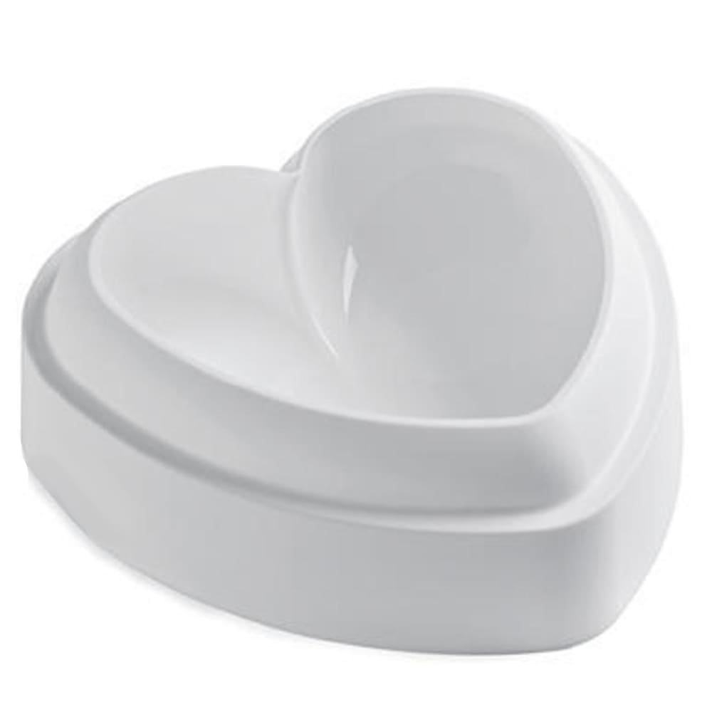 Silikomart 20 1/5 oz Heart Shaped Cake Mold - 1 9/10"H, Silicone, White (AMORE)