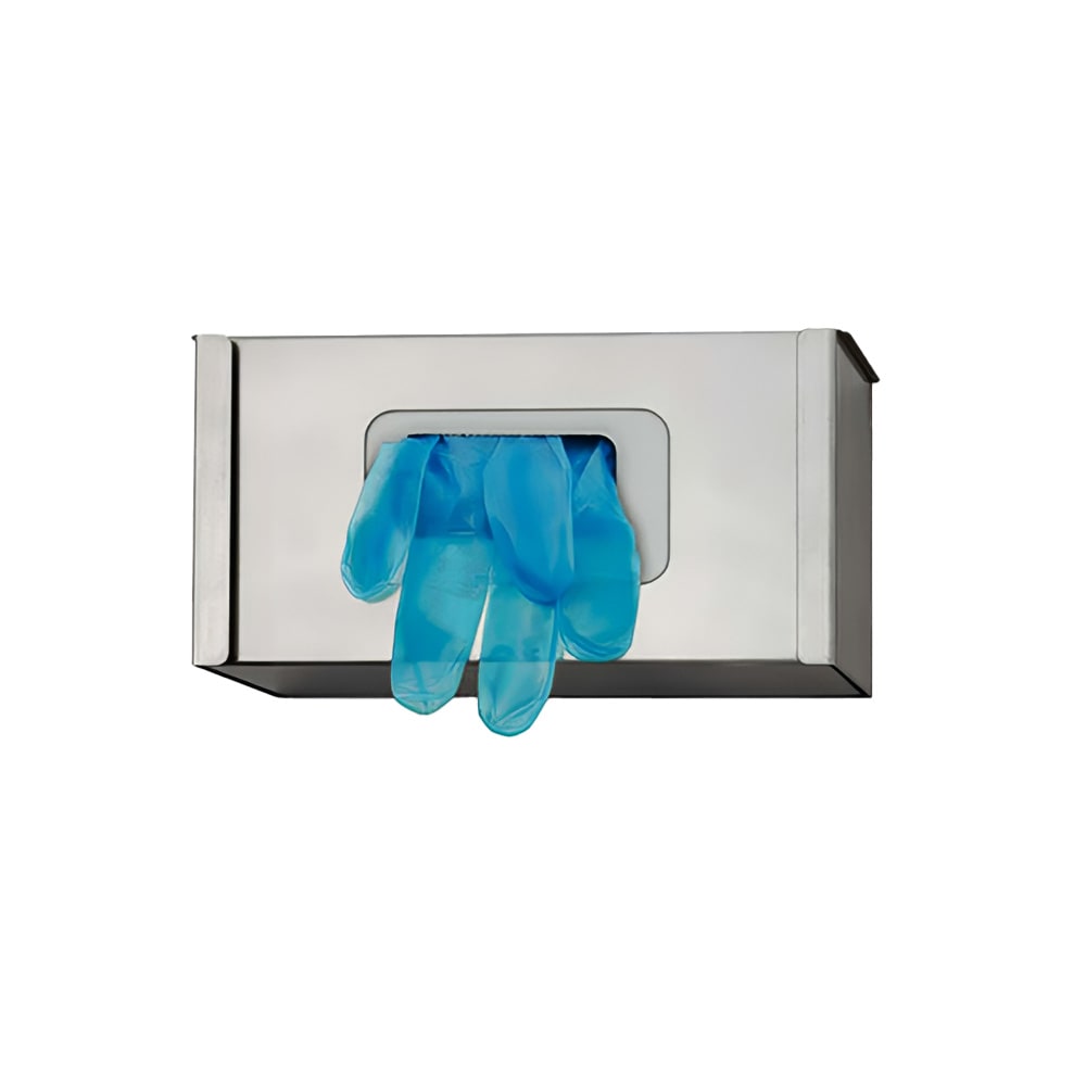 Louis Tellier Wall Mount Disposable Glove Dispenser - 3 1/5"W x 5 3/10"H, Stainless Steel (B1035)
