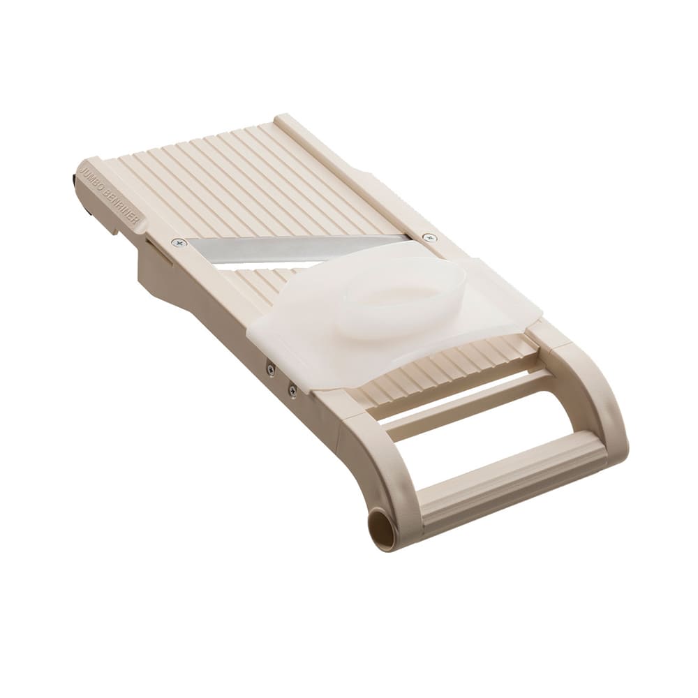 Benriner BN120 Japanese Mandoline Slicer w/ Adjustable Blade - Stainless Steel Blades, ABS Plastic Frame, Beige