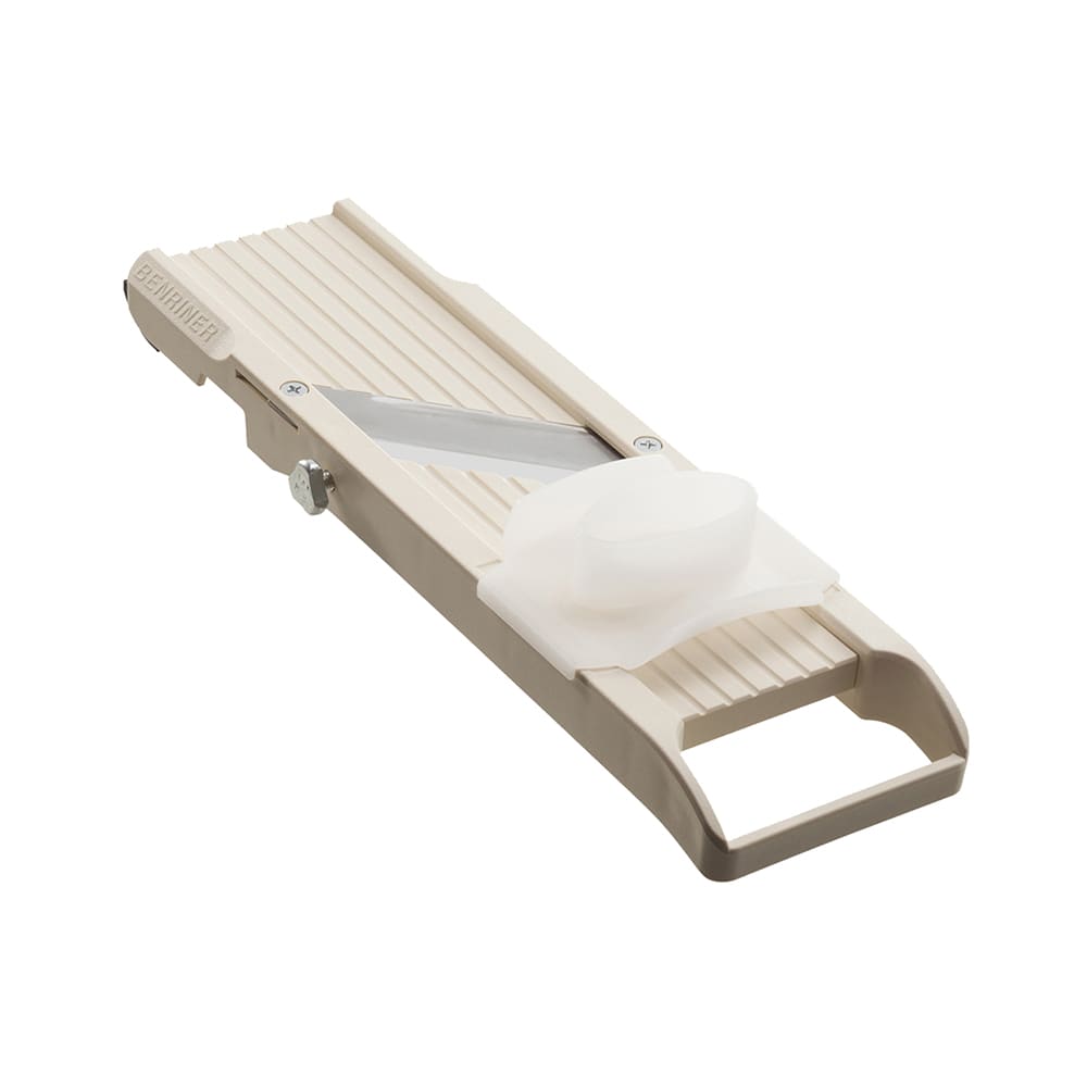 Benriner BN9 Japanese Kitchen Mandoline Slicer w/ (3) Stainless Steel Blades - ABS Plastic, Beige