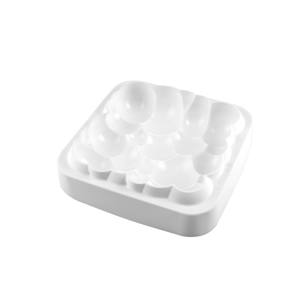 Silikomart 7 4/5" Square Cloud Shaped Mold - Silicone, White (CLOUD)