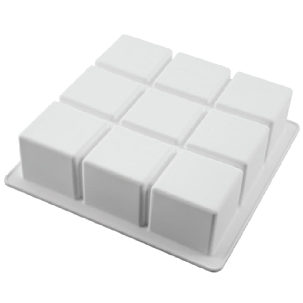 Silikomart 6 7/10" Square Cloud Shaped Mold - Silicone, White (CUBIK)