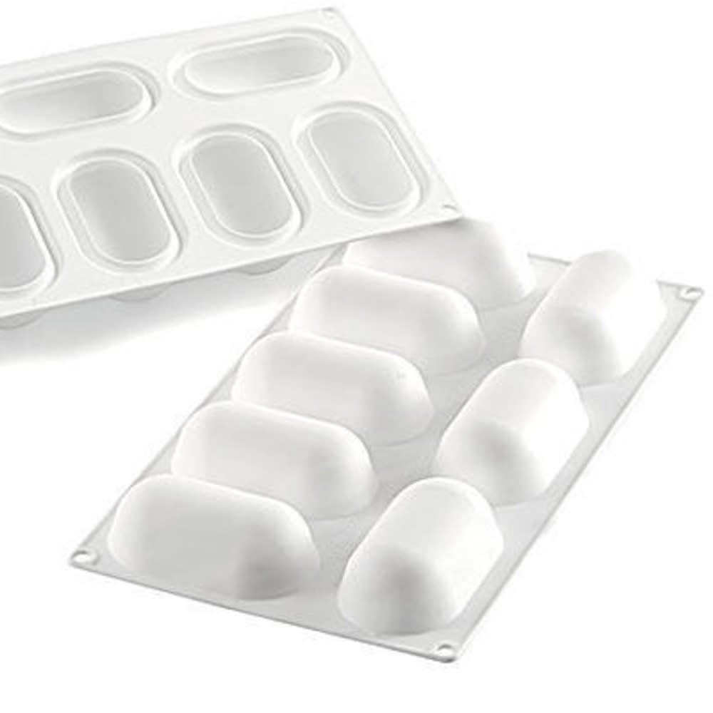 Silikomart Pillow Shaped Mold w/ 12 Sections - Silicone, White (CURVEPILLOW80)