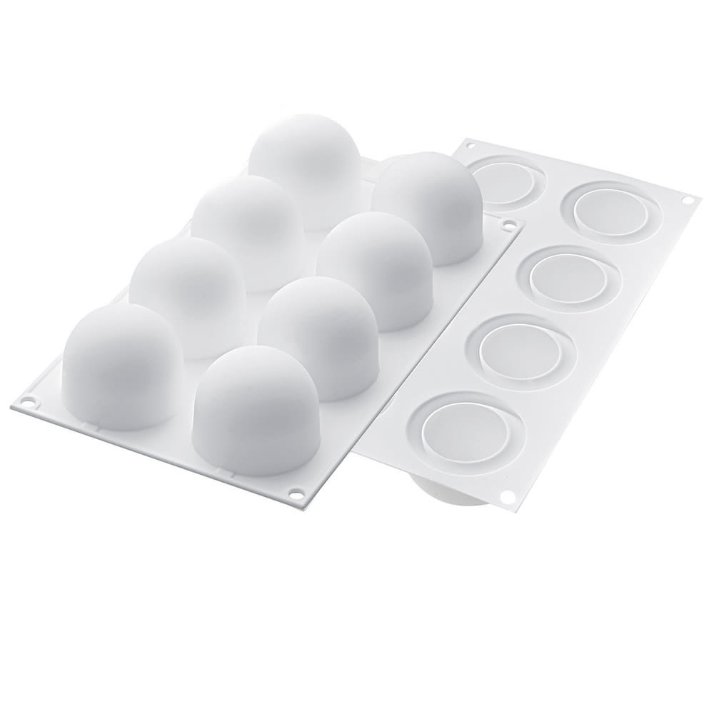 Silikomart Truffle Mold w/ 8 Sections - Silicone, White (CURVETRUFFLE120)