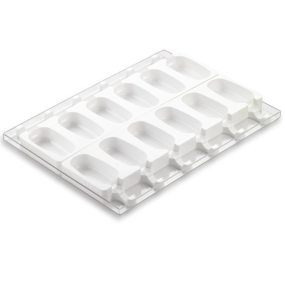 Silikomart 2 Piece Ice Cream Pop Mold w/ 12 Sections - Silicone, White (GEL01CLASSIC)