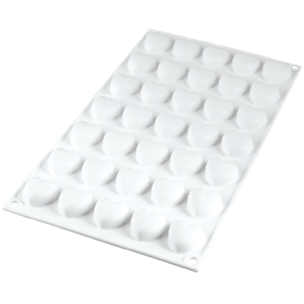 Silikomart Heart Shaped Mold w/ 35 Sections - Silicone, White (MICROLOVE5)