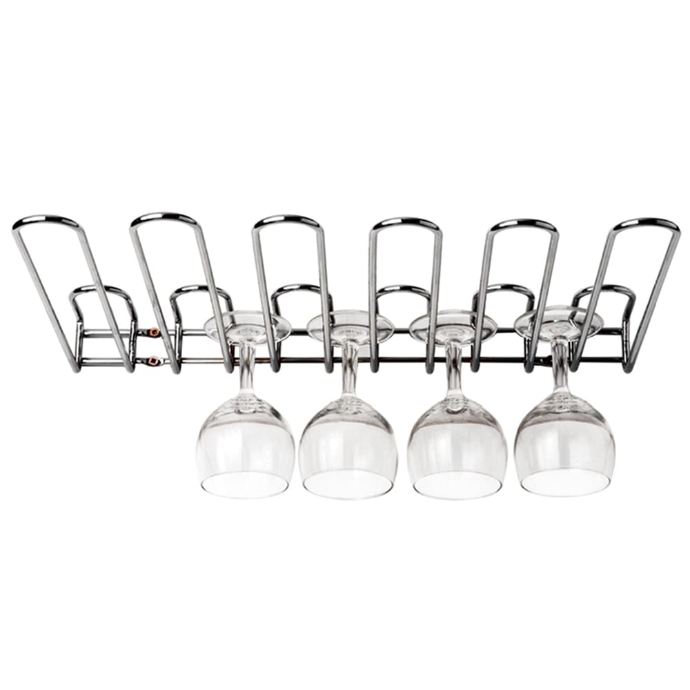 Louis Tellier Wall/Shelf Mount Glass Rack w/ 5 Rows - Chrome Finish (NC018D)