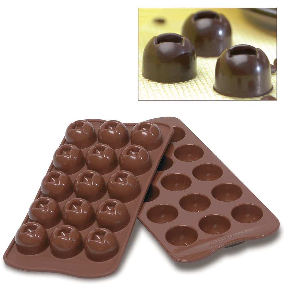 Silikomart Imperial Chocolate Mold w/ 15 Sections - Silicone, Brown (SCG03N)