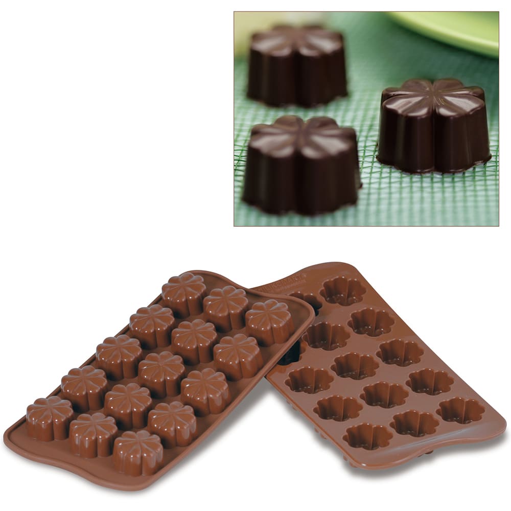 Silikomart Fleury Chocolate Mold w/ 15 Sections - Silicone, Brown (SCG08)