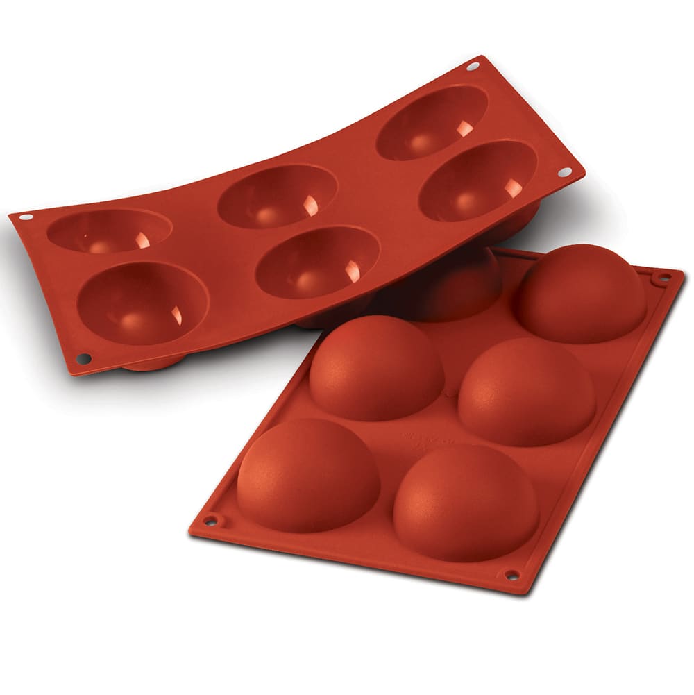 Silikomart Half Sphere Mold w/ 6 Sections - Silicone, Red (SF003)