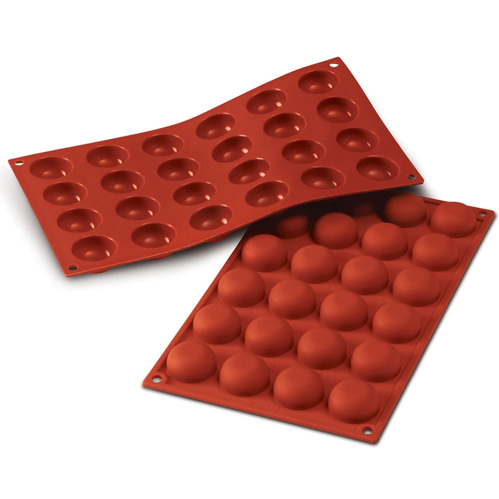 Silikomart Pomponette Mold w/ 24 Sections - Silicone, Red (SF009)
