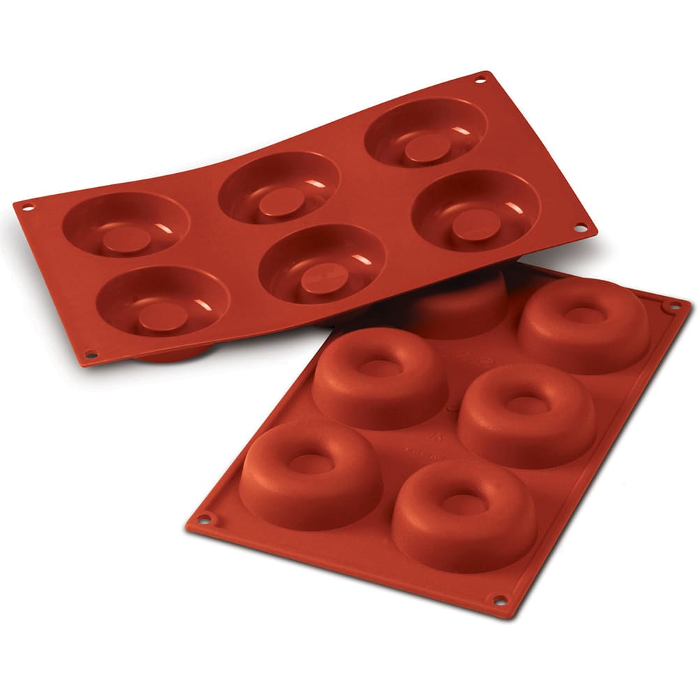 Silikomart Savarin Mold w/ 8 Sections - Silicone, Red (SF011)