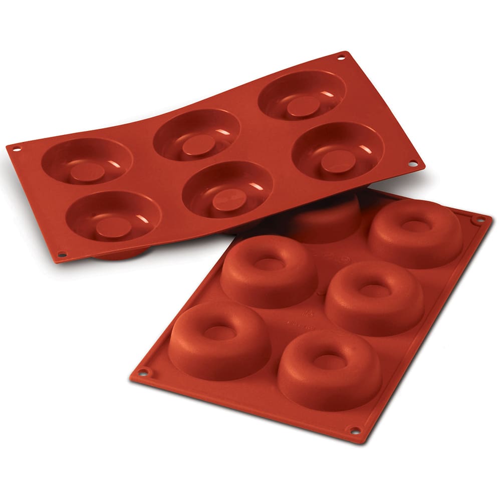 Silikomart Savarin Mold w/ 6 Sections - Silicone, Red (SF012)