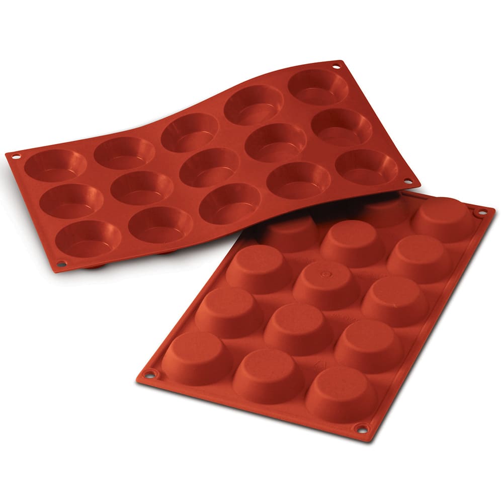 Silikomart Mini Tartlet Mold w/ 15 Sections - Silicone, Red (SF013)