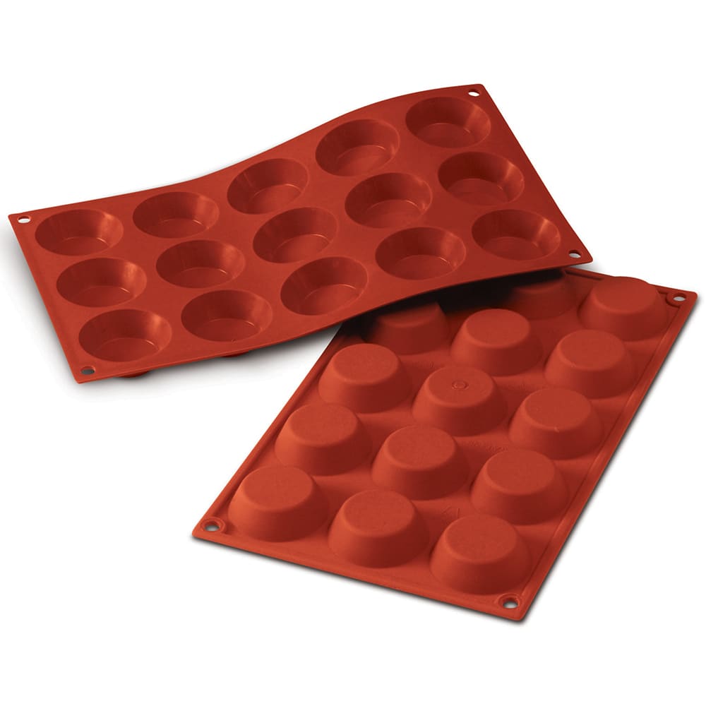 Silikomart Tartlet Mold w/ 15 Sections - Silicone, Red (SF014)