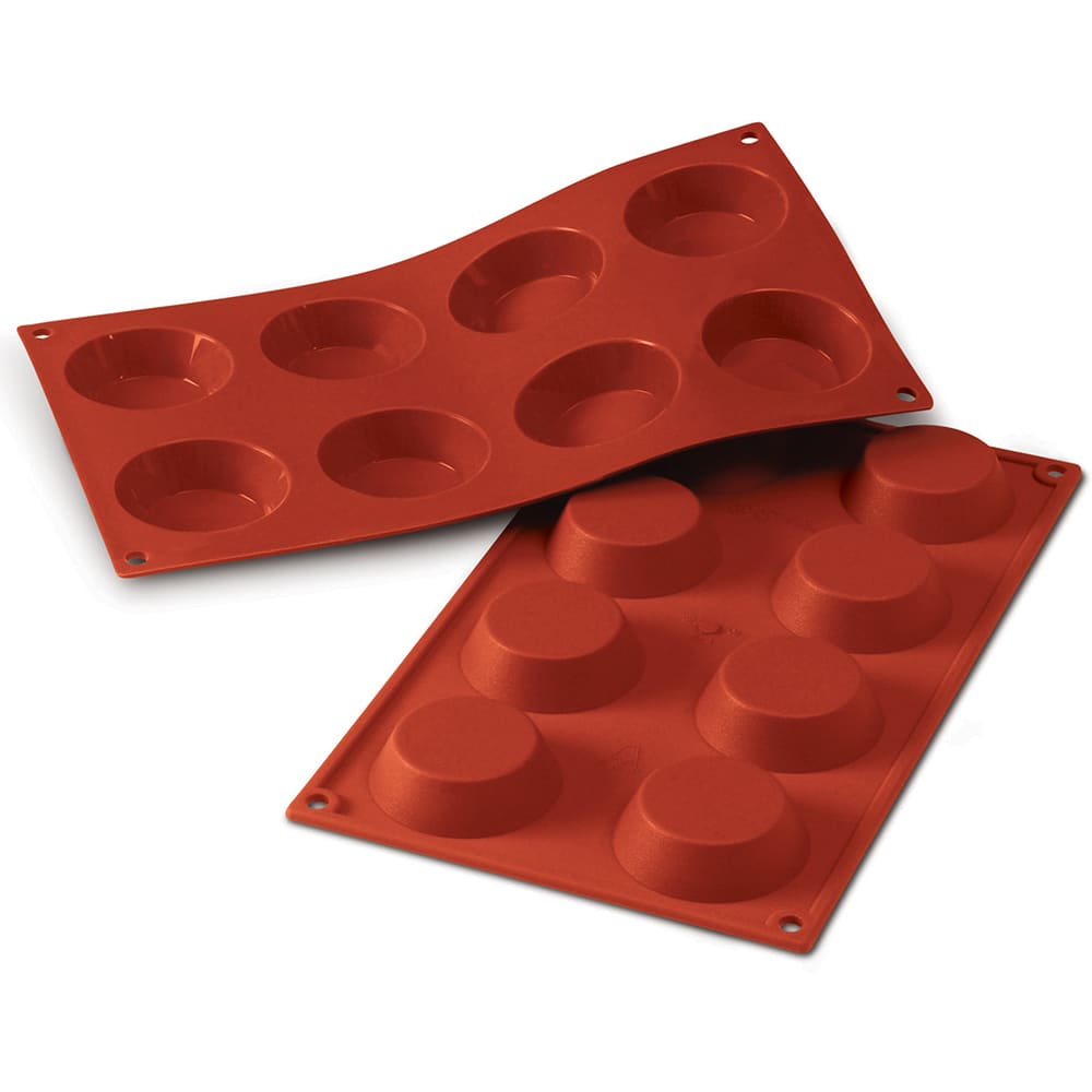 Silikomart Tartlet Mold w/ 8 Sections - Silicone, Red (SF015)
