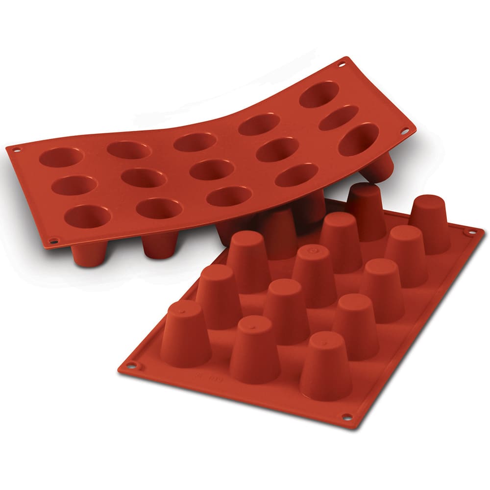 Silikomart Mini Cylinder Mold w/ 15 Sections - Silicone, Red (SF019)
