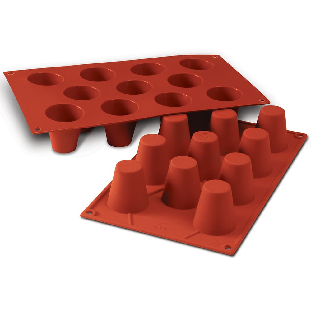Silikomart Medium Cylinder Mold w/ 11 Sections - Silicone, Red (SF020)
