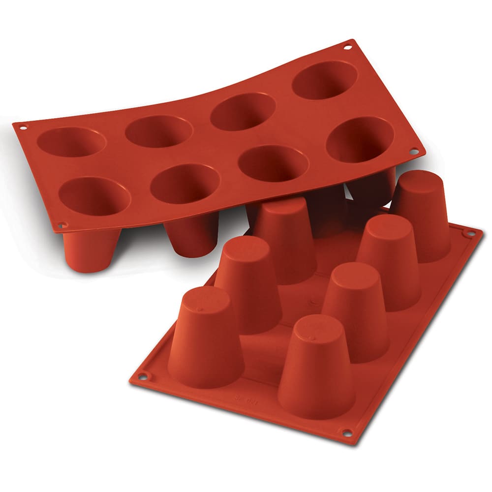 Silikomart Large Cylinder Mold w/ 8 Sections - Silicone, Red (SF021)