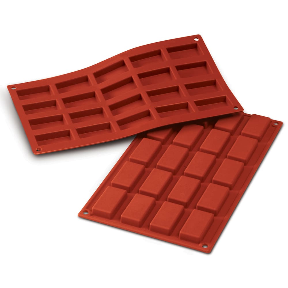 Silikomart Mini Finanziere Mold w/ 20 Sections - Silicone, Red (SF025)