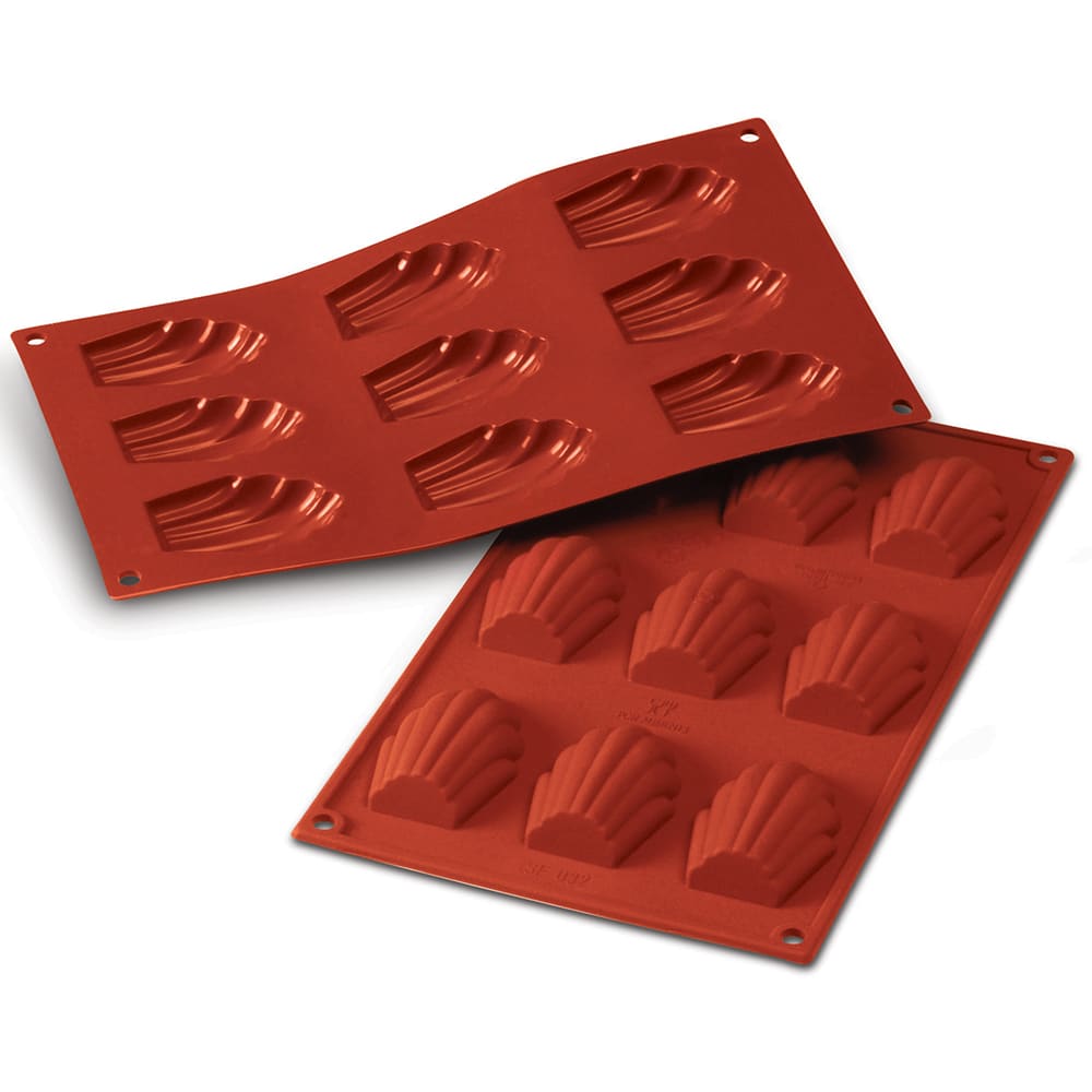Silikomart Madeleine Mold w/ 9 Sections - Silicone, Red (SF032)