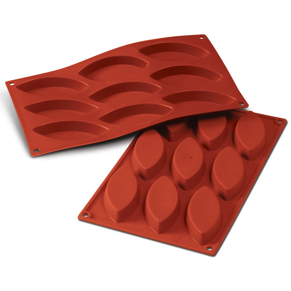 Silikomart Little Boat Mold w/ 12 Sections - Silicone, Red (SF038)