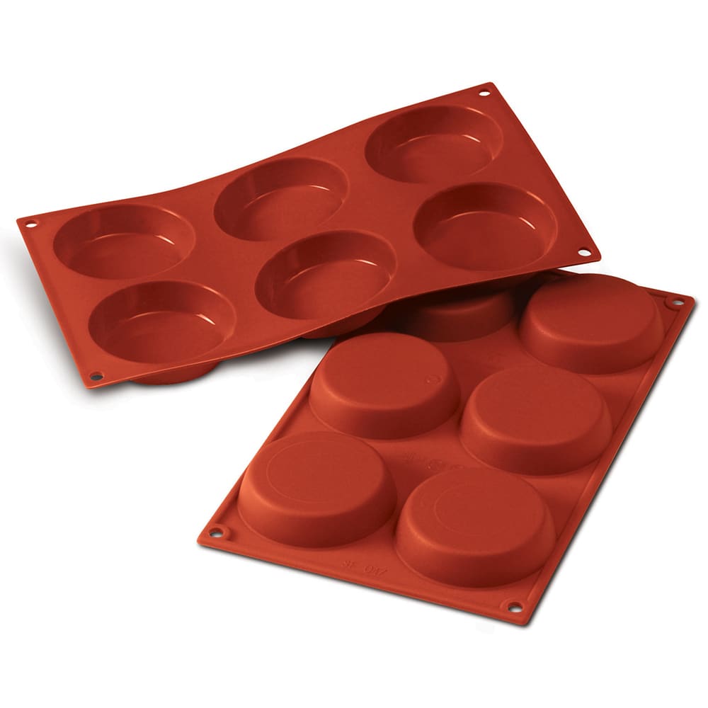 Silikomart Flan Mold w/ 6 Sections - Silicone, Red (SF046)