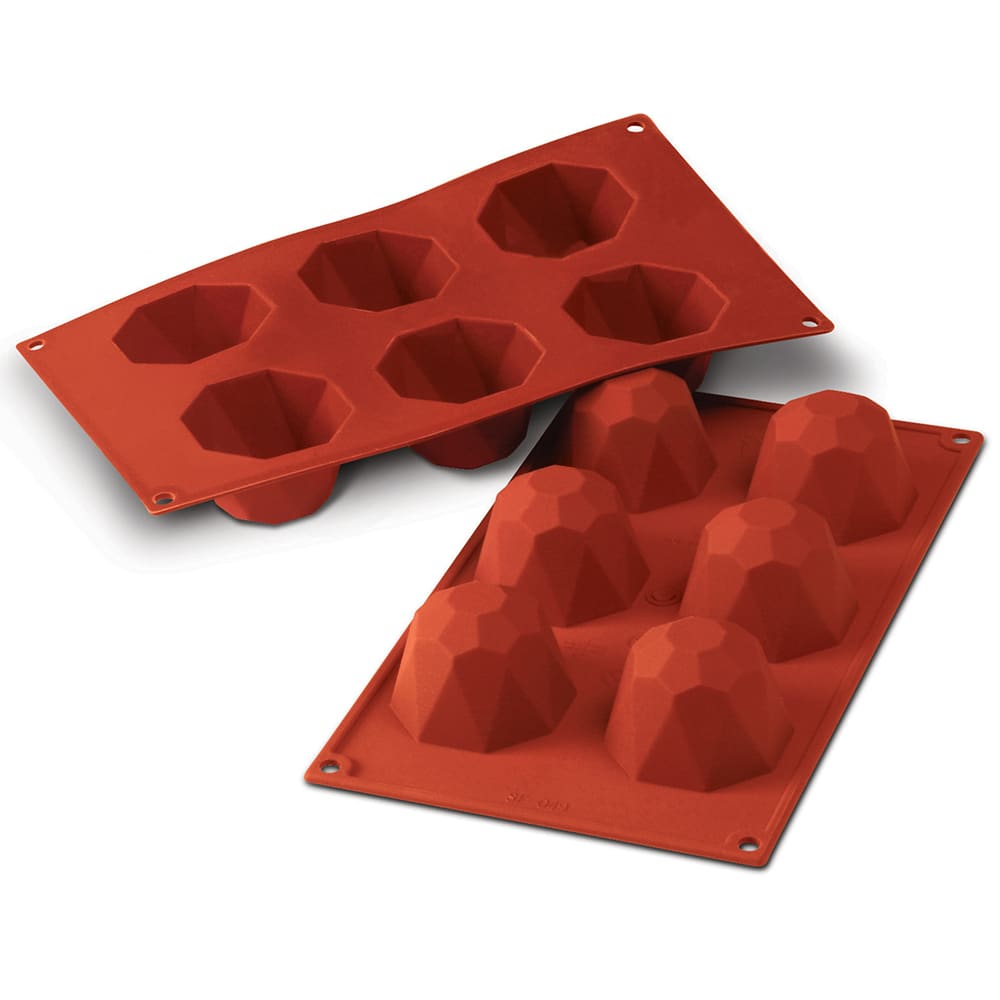 Silikomart Small Diamond Mold w/ 18 Sections - Silicone, Red (SF048)