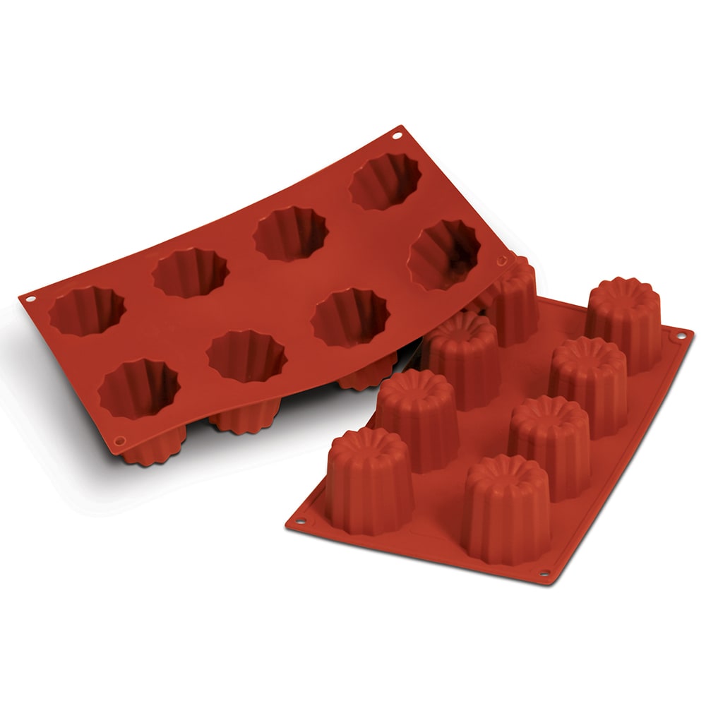Silikomart Bordelais Mold w/ 8 Sections - Silicone, Red (SF050)