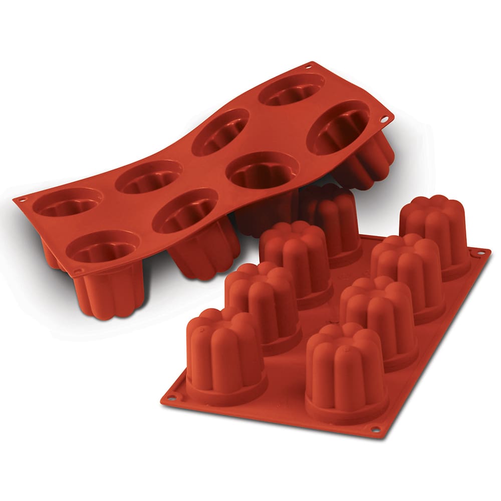 Silikomart Bavarese Mold w/ 8 Sections - Silicone, Red (SF051)