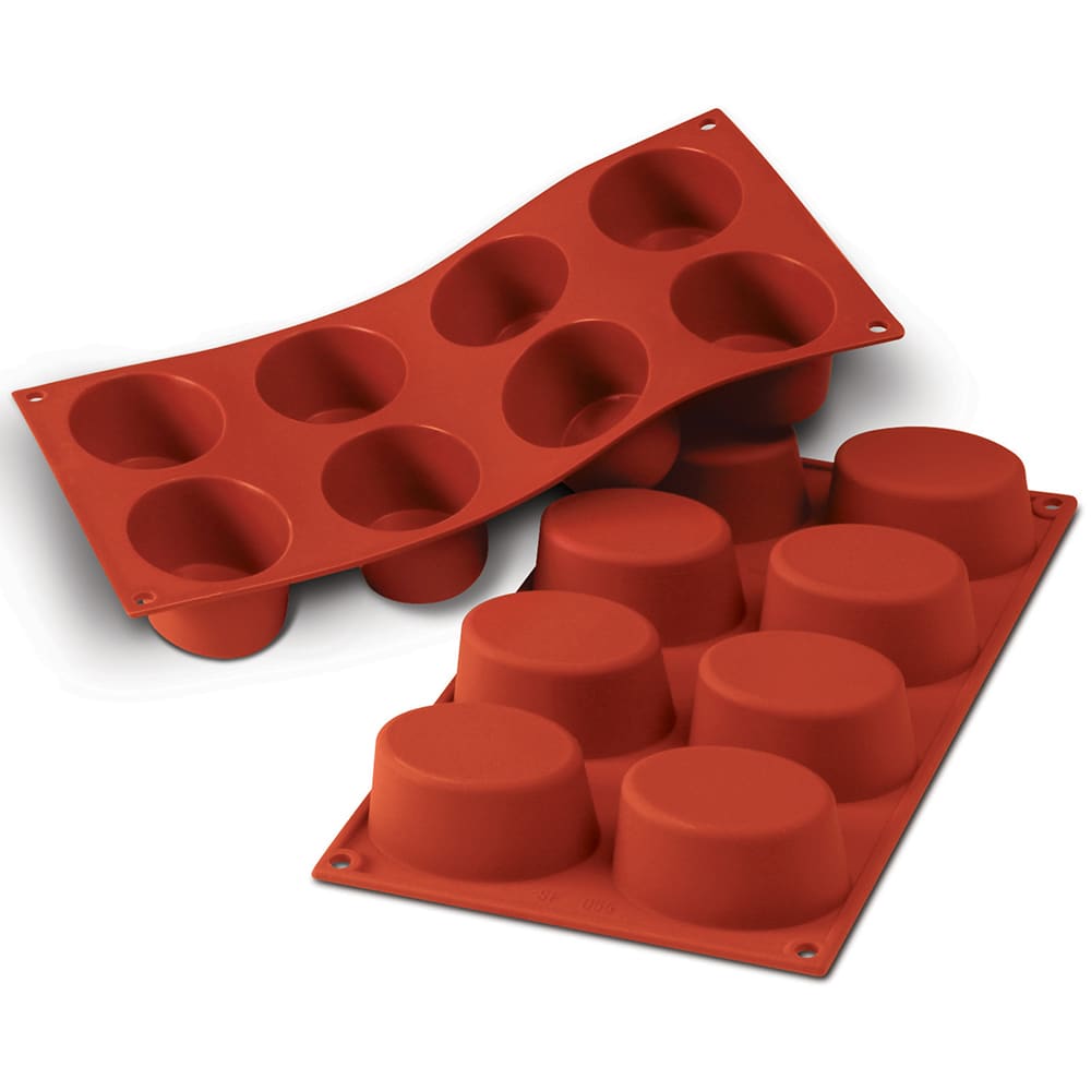 Silikomart Oval Mold w/ 8 Sections - Silicone, Red (SF055)