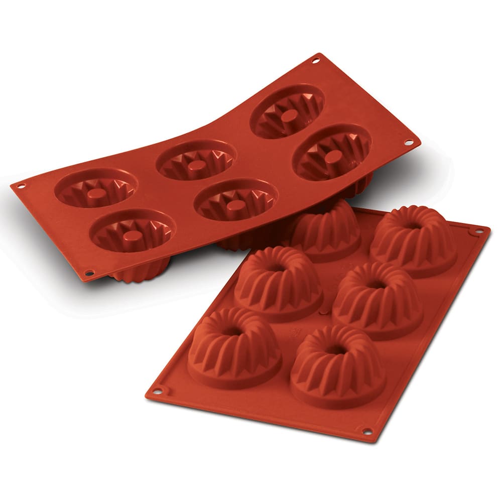 Silikomart Kougloff Mold w/ 8 Sections - Silicone, Red (SF057)