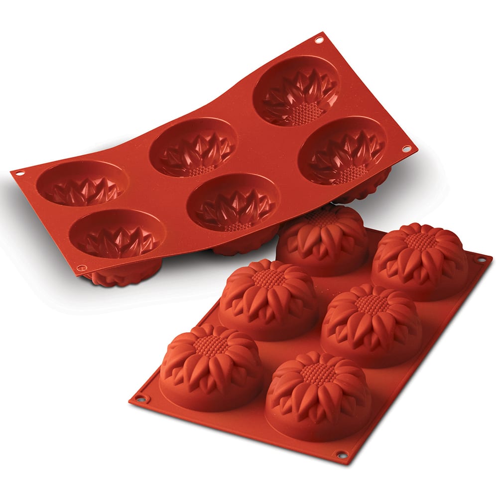 Silikomart Sunflower Mold w/ 15 Sections - Silicone, Red (SF076)