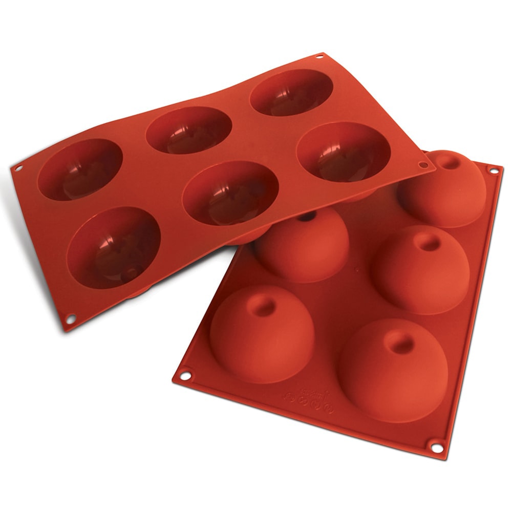 Silikomart Dome Mold w/ 6 Sections - Silicone, Red (SF086)