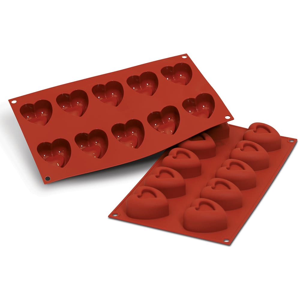 Silikomart Passion Mold w/ 10 Sections - Silicone, Red (SF088)