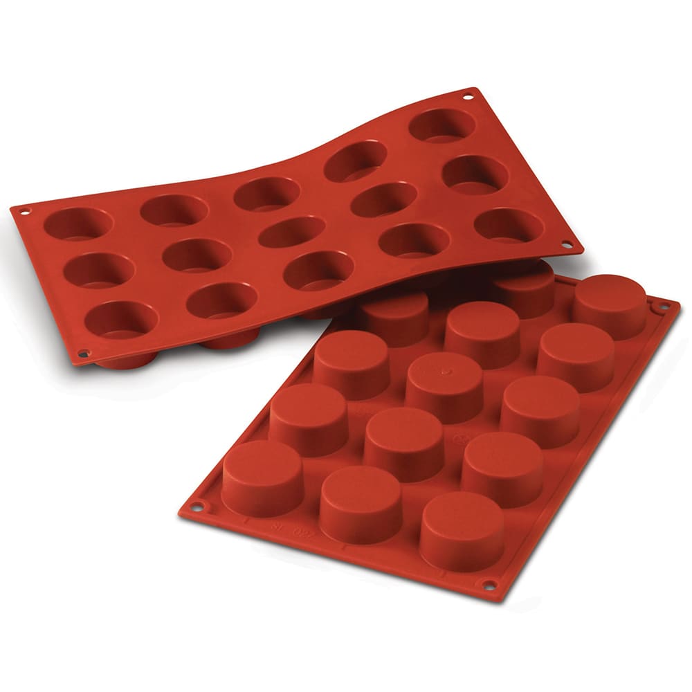 Silikomart Cylinder Mold w/ 12 Sections - Silicone, Red (SF098)