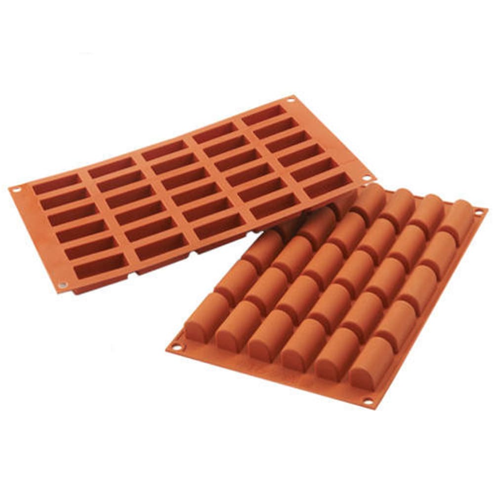 Silikomart Mini Buches Mold w/ 30 Sections - Silicone, Red (SF129)