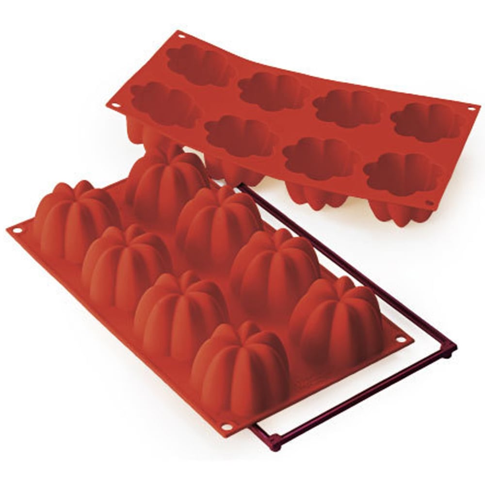 Silikomart Charlotte Mold w/ 8 Sections - Silicone, Red (SF154)