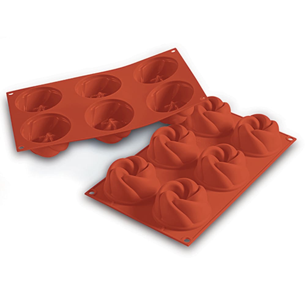 Silikomart Mini Vertigo Mold w/ 6 Sections - Silicone, Red (SF158)