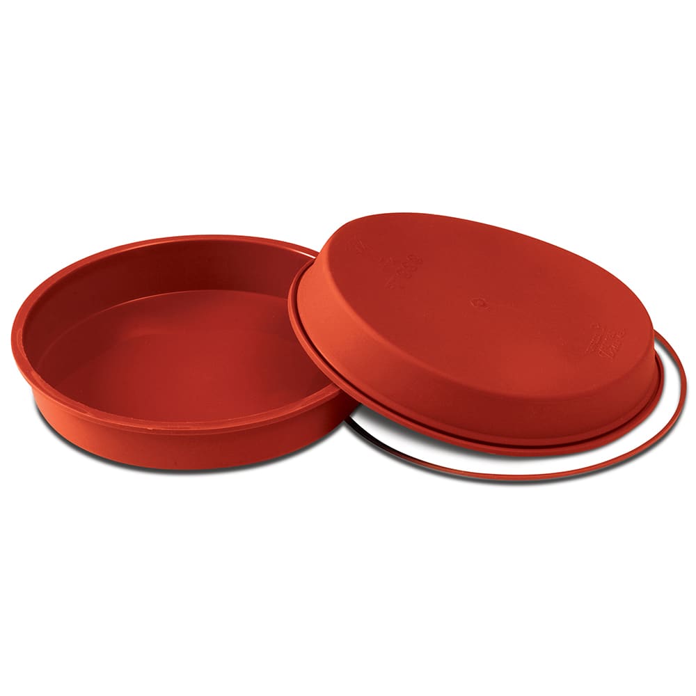 Silikomart 7 7/8" Round Mold - 1 1/2"H, Silicone, Red (SFT120)